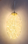 Đèn thả thủy tinh đơn TH251C, đèn led dây thần kinh hình oval trắng trong, tích hợp led ánh sáng vàng, KT(mm): 200x350